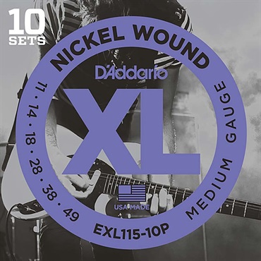 D’Addario XL Nickel Multi-Packs Electric Guitar Strings EXL115-10P [10 Set Pack]