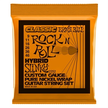 ERNIE BALL Hybrid Slinky Classic Rock n Roll Pure Nickel Wrap Electric Guitar Strings #2252