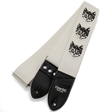 Couch Guitar Strap ニャン・ ニャン・ ニャン・シロ [Cat Guitar Strap All White]