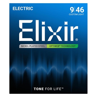 ELIXIR Electric Nickel Plated Steel with OPTIWEB Coating #19027 (Custom Light/09-46)