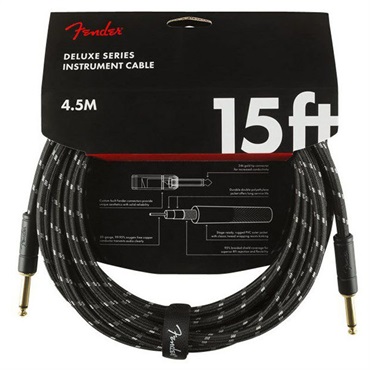 Fender USA 【夏のボーナスセール】 Deluxe Series Instrument Cable Straight/Straight 15' (Black Tweed)