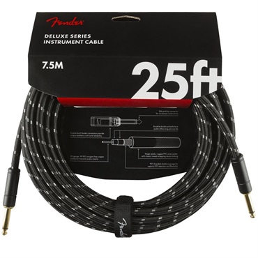Fender USA Deluxe Series Instrument Cable Straight/Straight 25' (Black Tweed)