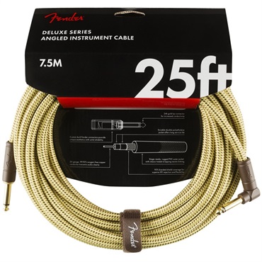 Fender USA 【夏のボーナスセール】 Deluxe Series Instrument Cable Straight/Angle25' (Tweed)