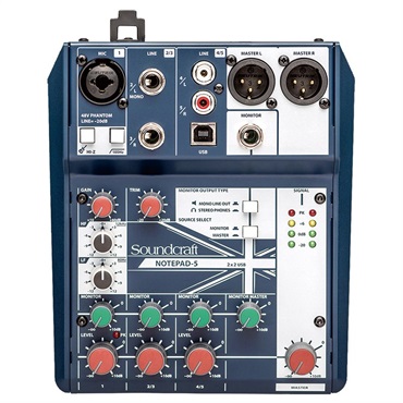 SoundCraft Notepad-5(USBオーディオインターフェイス)(配信おすすめミキサー)(サウンドクラフト)