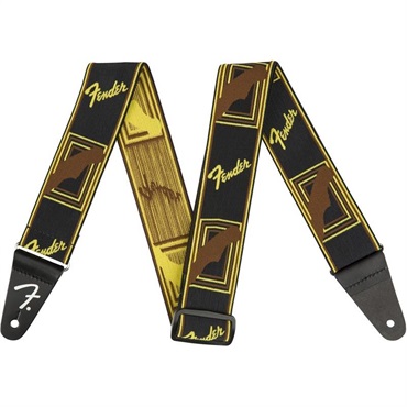 Fender USA 【夏先取り大特価セール】WEIGHLESS MONOGRAM STRAP (Black/Yellow/Brown) (#0990686006)