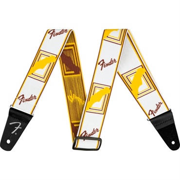 Fender USA 【夏先取り大特価セール】WEIGHLESS MONOGRAM STRAP (White/Brown/Yellow) (#0990686005)