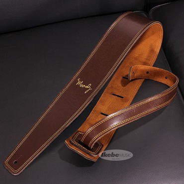 Moody Handmade Leather Straps Leather & Suede Series 2.5inch Standard Tail 【 Dark Chocolate / Tobacco 】