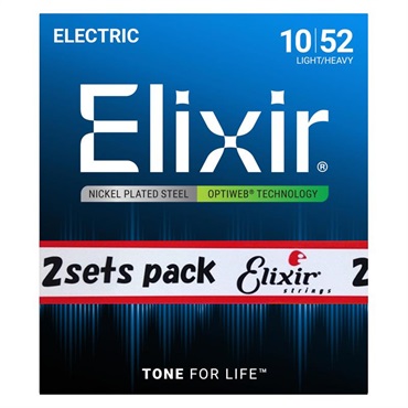 Electric Nickel Plated Steel with OPTIWEB Coating 2SET PACK #19077 (Light-Heavy Strings/10-52)