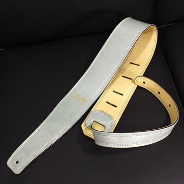 Moody Handmade Leather Straps Leather & Leather Series 2.5inch Standard Tail 【 Light Green / Cream 】