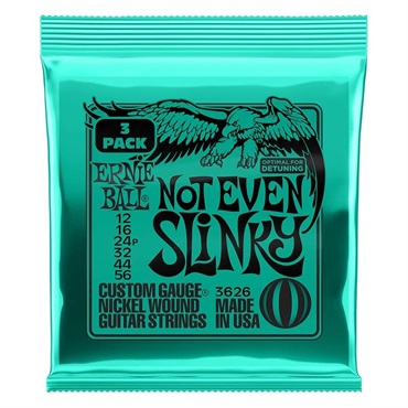 ERNIE BALL Not Even Slinky Nickel Wound Electric Guitar Strings 3 Pack #3626