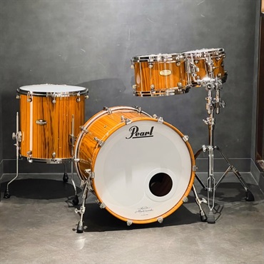 【値下げしました！】Masterworks 4pc Drum Kit [BD22，FT16，TT12，TT10][Zebrawood and finished with transparent Tiger Yellow Gloss]