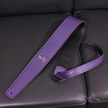 Moody Handmade Leather Straps Leather & Leather Series 2.5inch Standard Tail 【 Grape / Black 】