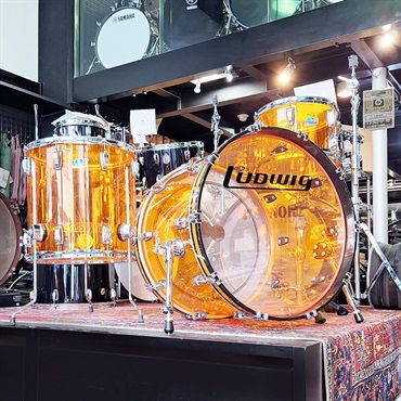 Ludwig USED 中古 Amber Vistalite 3pc Drum Kit [22BD.16FT.12TT/ファイバーケース付属]