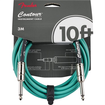 Fender USA 【夏のボーナスセール】 CONTOUR SERIES INSTRUMENT CABLE (10feet/SHERWOOD GREEN)(#0990571146)