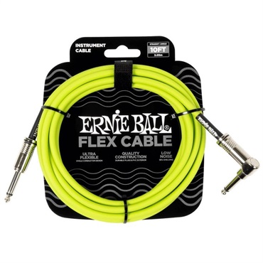 ERNIE BALL Flex Instrument Cable Straight/Angle 10ft Green #6465