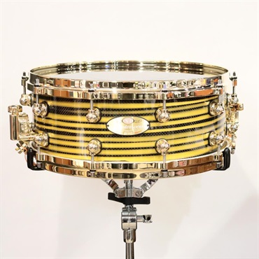 Pearl 【イケベ楽器店創業50周年記念モデル】Masterworks Snare Drum 14x5.5 - Gold Swirl on Black Carbon