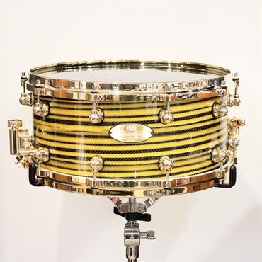 Pearl 【イケベ楽器店創業50周年記念モデル】Masterworks Snare Drum 14x6.5 - Gold Swirl on Black Carbon
