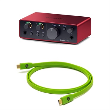 Focusrite Scarlett Solo gen4 + OYAIDE製高品質USBケーブルセット(Type C to C 1.0m)(2in2out・USB-C オーディオインターフェイス)(フォーカスライト)(オヤイデ)【Cubase LE付属】