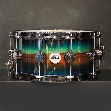 【受注生産品/納期約6か月、ご注文受付中！】Collector's SonicPly Snare Drum 14x6.5 [Natural to Quick Royal Blue Burst over Horizontal Padauk]