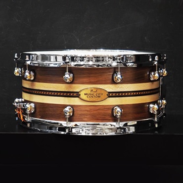 Pearl USED 中古 MCCW1465S/C #1008 Music City Custom -USA Solid Walnut Shell Snare Drums 14×6.5 [Quartersawn Sycamore Chevron with Ebony Borders]