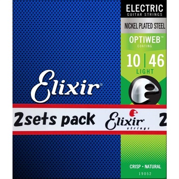 ELIXIR Electric Nickel Plated Steel with OPTIWEB Coating 2SET PACK #19052 (Light/10-46) 画像1