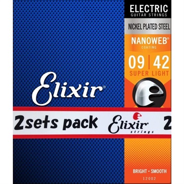 ELIXIR Electric Nickel Plated Steel with NANOWEB Coating 2SET PACK #12002 (Super Light/09-42) 画像1