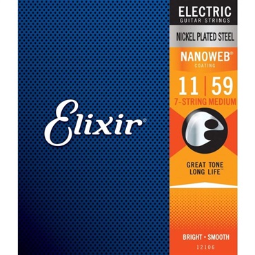 ELIXIR Electric Nickel Plated Steel with NANOWEB Coating #12106 (7-string Medium/11-59) 画像1