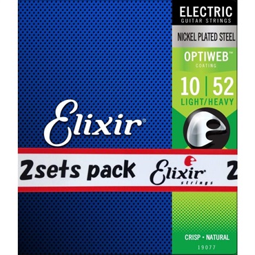 ELIXIR Electric Nickel Plated Steel with OPTIWEB Coating 2SET PACK #19077 (Light-Heavy Strings/10-52) 画像1