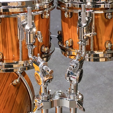 Pearl 【値下げしました！】Masterworks 4pc Drum Kit [BD22，FT16，TT12，TT10][Zebrawood and finished with transparent Tiger Yellow Gloss] 画像1