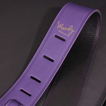 Moody Handmade Leather Straps Leather & Leather Series 2.5inch Standard Tail 【 Grape / Black 】 画像1