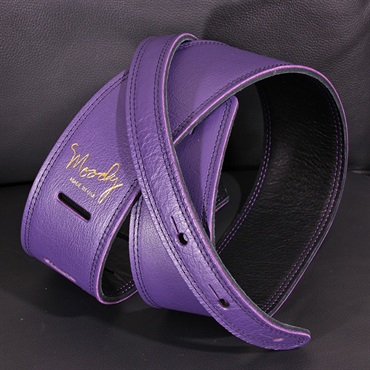 Moody Handmade Leather Straps Leather & Leather Series 2.5inch Standard Tail 【 Grape / Black 】 画像2