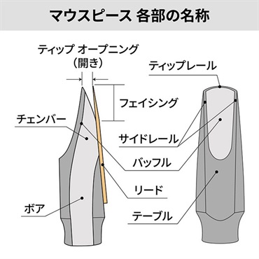 Syos 「オープニング：6」アルトサックス用マウスピース サイオス Spark(スパーク) Red&White 画像8