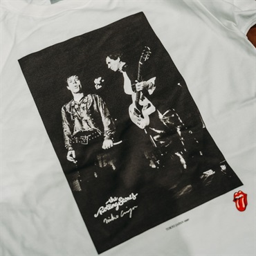 Ikebe Original Mick & Keith Photo by Mikio Ariga Tokyo Japan 1990 S/S Tee White-M 画像4