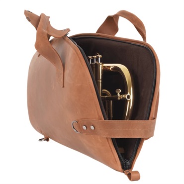 MG Leather Work シングル フリューゲルホルン用ソフトケース CrazyHorse LightBrown (ライトブラウン) 画像4
