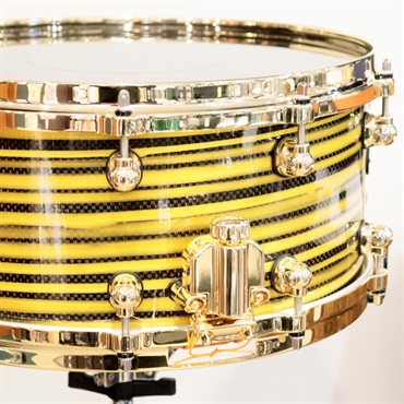 Pearl 【イケベ楽器店創業50周年記念モデル】Masterworks Snare Drum 14x6.5 - Gold Swirl on Black Carbon 画像4