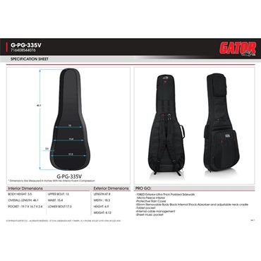 GATOR Pro-Go for 335/Flying V Guitar [G-PG-335V] 画像5