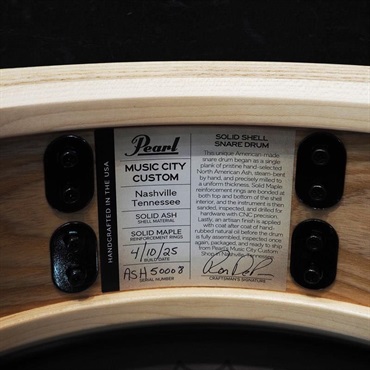Pearl USED 中古 MCCA1450S/C #1011 Music City Custom -USA Solid Ash Shell Snare Drums 14×5 [Hand-rubbed Lightning Blue Finish] 画像10