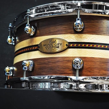 Pearl USED 中古 MCCW1465S/C #1008 Music City Custom -USA Solid Walnut Shell Snare Drums 14×6.5 [Quartersawn Sycamore Chevron with Ebony Borders] 画像2