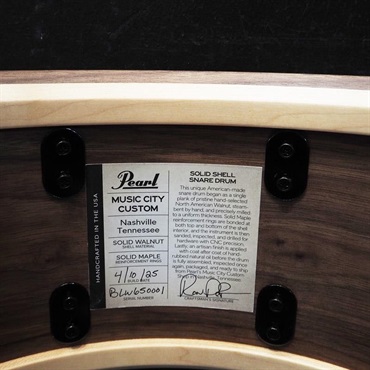 Pearl USED 中古 MCCW1465S/C #1008 Music City Custom -USA Solid Walnut Shell Snare Drums 14×6.5 [Quartersawn Sycamore Chevron with Ebony Borders] 画像10